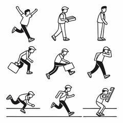 illustration of images of people exercising, walking, standing