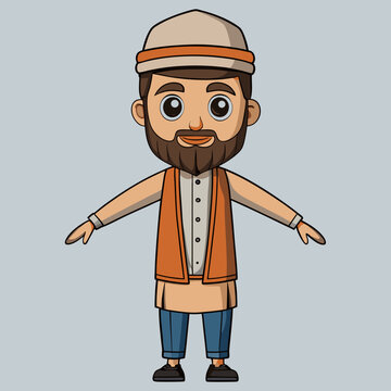 Pashtun Spirit Male T-Pose Character 
