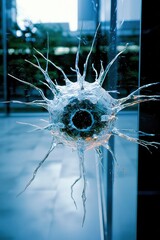 A stunning close up of intricate glass art resembling an abstract starburst