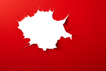 Red Background with White Torn Paper: Abstract Texture for Design Projects on transparent background png