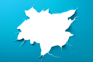 Blue Background With White Torn Paper on transparent background png