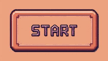Pixel Art Start Button  Retro Game UI  8 bit   Game Design   Vintage   Gaming Button
