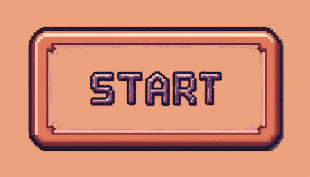 Pixel Art Start Button  Retro Game UI  8 bit   Game Design   Vintage   Gaming Button