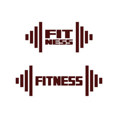Fitness flat logo vector design with combination of shape and text. Good for logo design, logo brand etc.