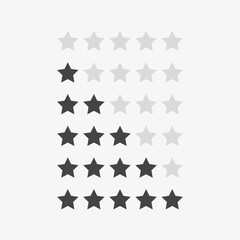 Review star rating and feedback. Award, ranks from one to five stars. Vector illustration