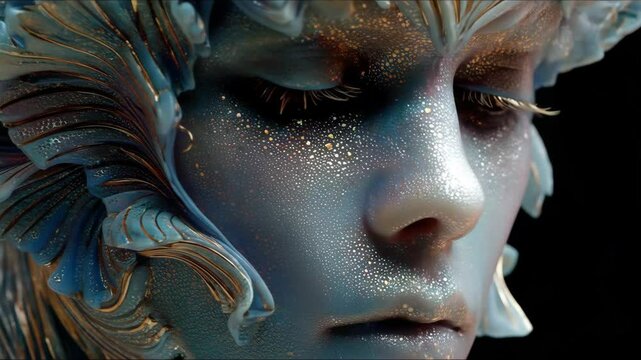 Blue Fantasy Creature Portrait.