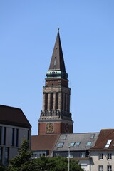 Kiel city hall with Spire Against Blue Sky