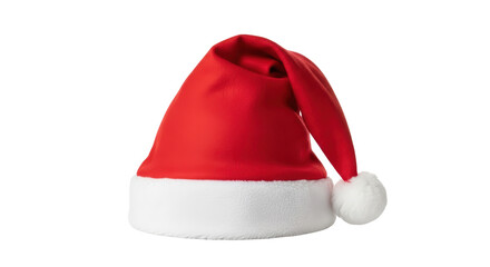 Isolated Santa Hat with White Pom Pom