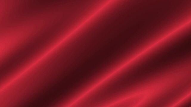 Red Blank Waving And Animated Cloth Flag Texture Blue Background Loopable Stock Video. Satin Fabric Animation