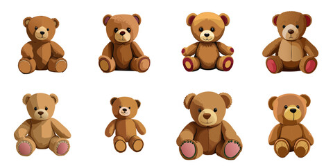 Fototapeta premium Multiple vector illustrations teddy bear