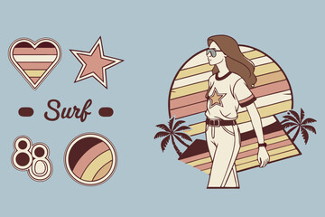 Chocolate Easter egg with ribbon vector illustration holiday design cartoon set