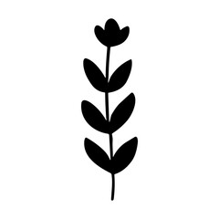Minimalist Silhouette Branch Flower Botanical Plant Spring Simple Graphic