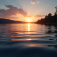 Fototapeta premium sunset over the lake
