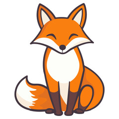 Obraz premium fox, animal, vector, transparent background, creature, cute, mammal, icon, nature, wildlife, wild, isolated