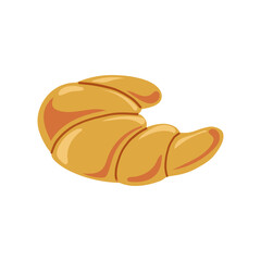 Hand Drawn Croissant, Flat Vector Illustration 