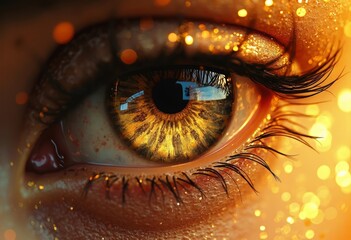 Golden Flash Eye Art Close up