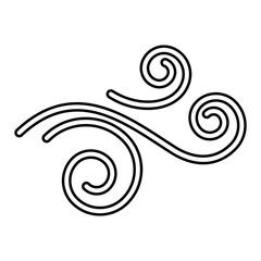 Wind icon vector. Draft illustration sign. Weather symbol or logo.