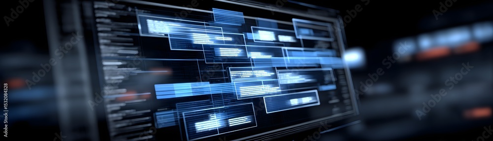 Fototapete a futuristic ai assistant screen showcases detailed bankruptcy options and strategic financial plann