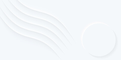 minimalist white background with neumorphic circle. vector dynamic shapes