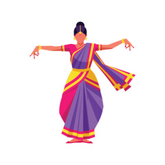 Fototapeta premium Indian Classical Dancer in Traditional Costume Art & Illustration