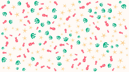 SEAMLESS HAND DRAWN DOODLE FISH SEAWEED STARFISH SHAPES PATTERN TEXTURE COLORFUL TEMPLATE ABSTRACT BACKGROUND TRENDY DESIGN VECTOR