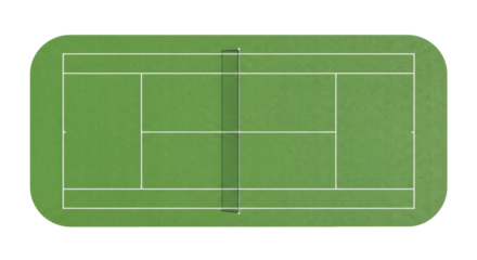 Isolated Aerial View of a Green Tennis Court