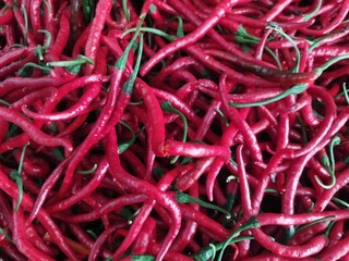 Pile of chilies from above