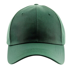 Dark green baseball cap isolated on transparent background