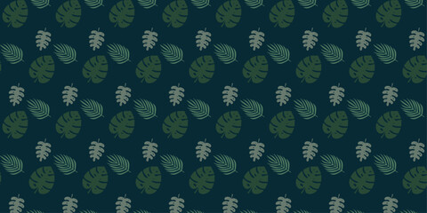 Tropical leaves seamless summer pattern vector