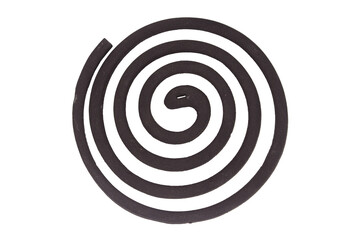 Black and white 3D-rendered spiral symbol with a geometric swirl pattern
