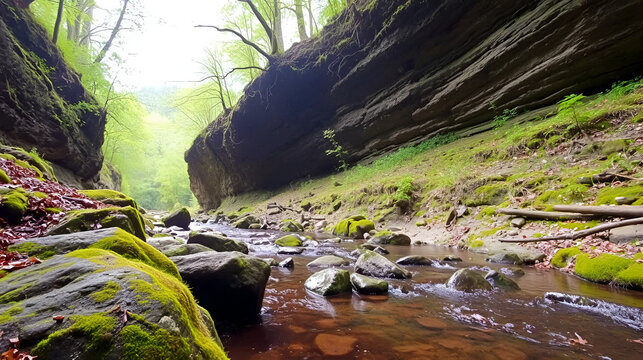 Maspie Den river gorge walk, Falkland, Fife, Scotland