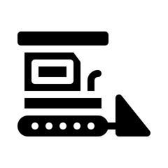 Bulldozer glyph icon