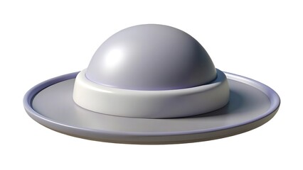Fototapeta premium 3d rendered abstract ufo shaped object isolated on white background illustration design