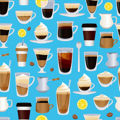 Cartoon hand-drawn coffee drink vector illustration poster