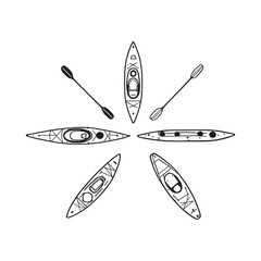 Clean Kayak Silhouette Vector Line Art Design