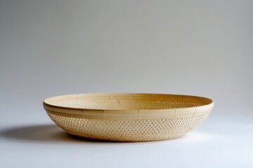 Woven basket on white background