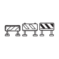 Clean Road Safety Barrier Vector Drawing