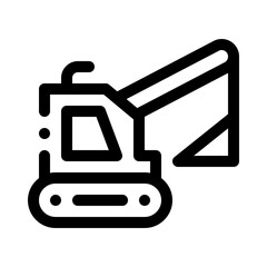 Backhoe loader line icon