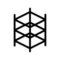 Building foundation icon in black color and outline style