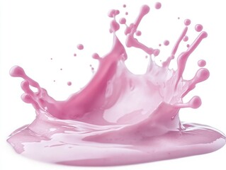 Pink liquid splash on white background