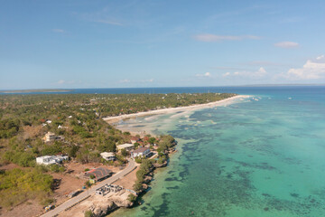 Bantayan Island with tourist destination. Beaches with white sands and corals reefs. Cebu, Philippines.