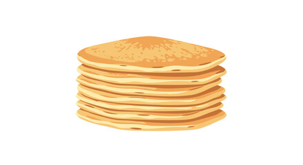 Vector illustration featuring stack of pancakes, isolated on white
