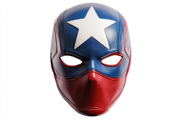 Isolated full-face mask with star and stripes design on white background