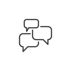 Naklejka premium Speech bubbles chat line icon