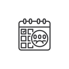 Teamwork schedule calendar line icon