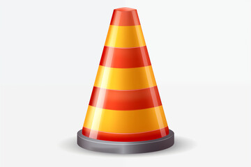 Traffic cone icon with red and yellow stripes