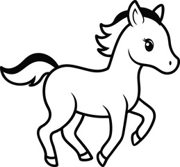 Obraz premium horse cartoon vector illustration