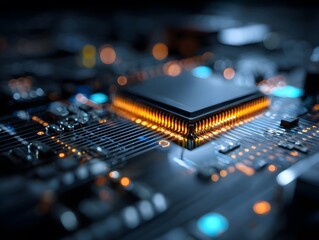 Close-up of computer chip