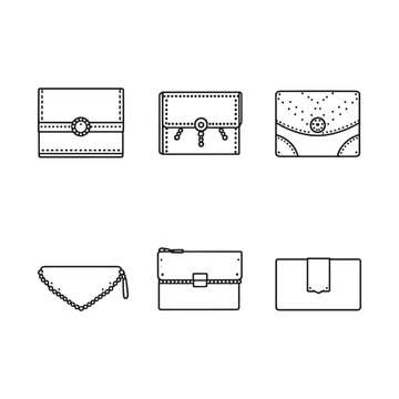 elegant clutch purse hand drawn vector illustration