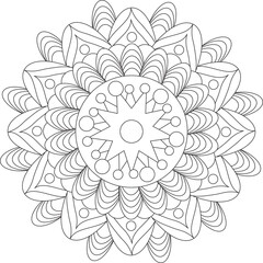 Geometric Floral Flower Botanical Detailed Mandala Adult Coloring Page Intricate Circular Pattern Zentangle